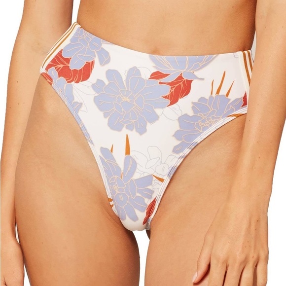 l*space Other - L*Space cream and blue floral print bitsy cut bikini bottoms NWT size L